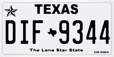 TX license plate DIF9344