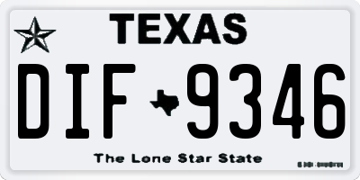 TX license plate DIF9346