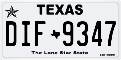 TX license plate DIF9347