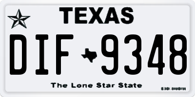 TX license plate DIF9348