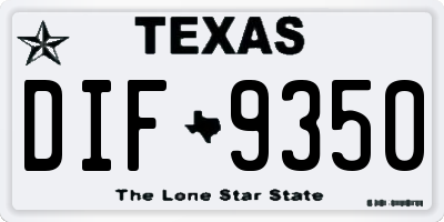 TX license plate DIF9350