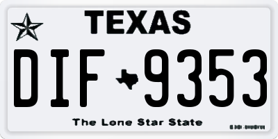TX license plate DIF9353
