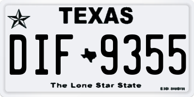 TX license plate DIF9355
