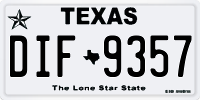 TX license plate DIF9357