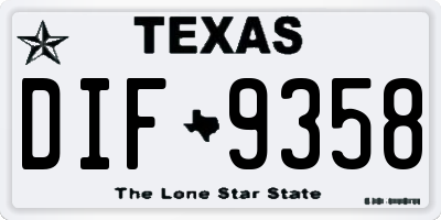 TX license plate DIF9358
