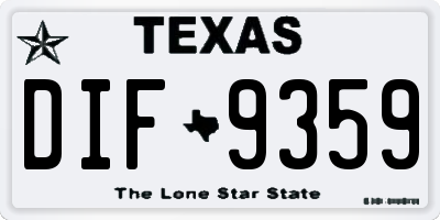 TX license plate DIF9359