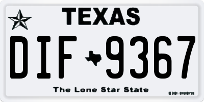 TX license plate DIF9367