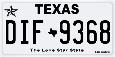 TX license plate DIF9368