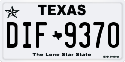 TX license plate DIF9370