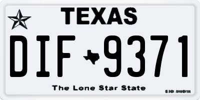 TX license plate DIF9371