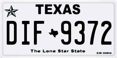 TX license plate DIF9372