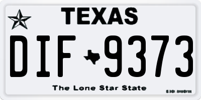 TX license plate DIF9373