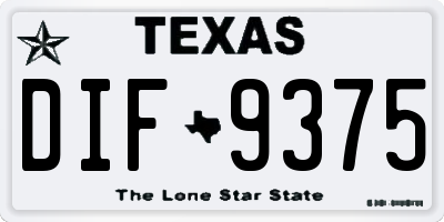 TX license plate DIF9375