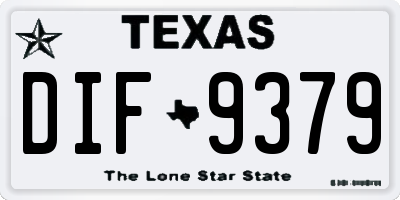TX license plate DIF9379