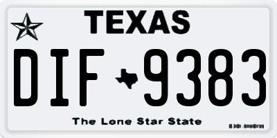 TX license plate DIF9383