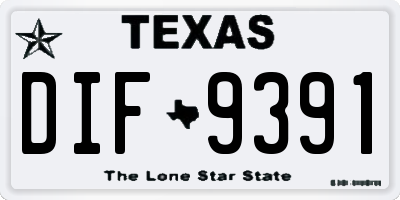 TX license plate DIF9391