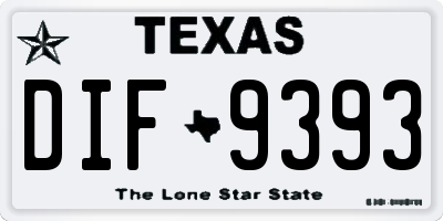 TX license plate DIF9393