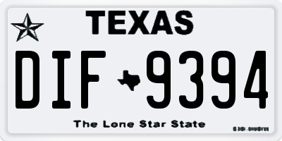 TX license plate DIF9394