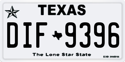 TX license plate DIF9396