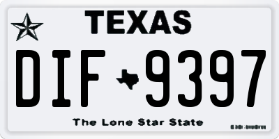 TX license plate DIF9397