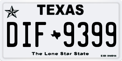 TX license plate DIF9399