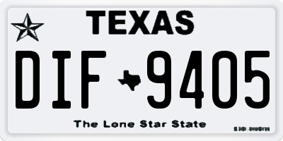 TX license plate DIF9405
