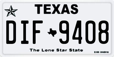 TX license plate DIF9408