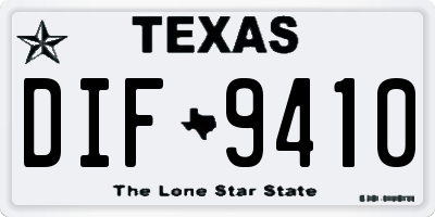 TX license plate DIF9410