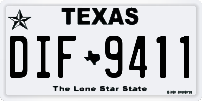 TX license plate DIF9411