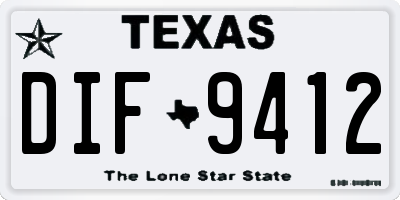TX license plate DIF9412