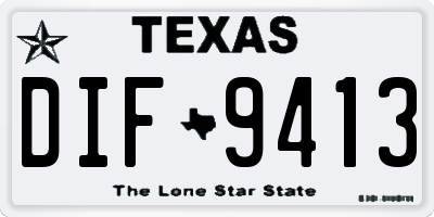 TX license plate DIF9413