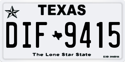 TX license plate DIF9415