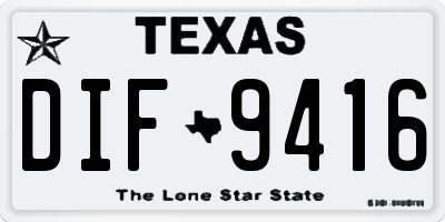 TX license plate DIF9416