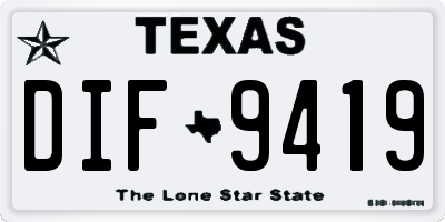 TX license plate DIF9419