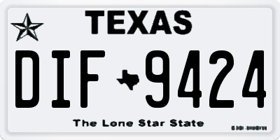 TX license plate DIF9424