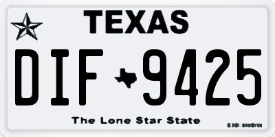 TX license plate DIF9425