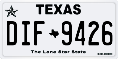 TX license plate DIF9426