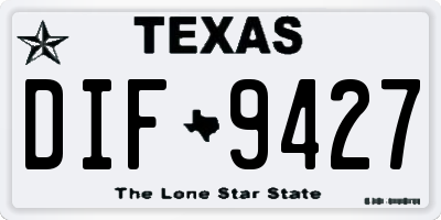 TX license plate DIF9427