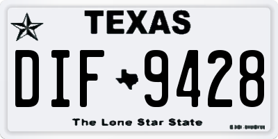 TX license plate DIF9428