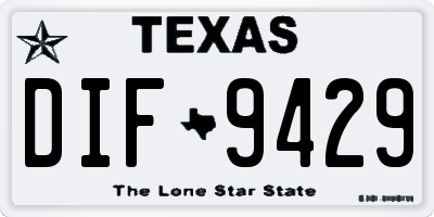 TX license plate DIF9429
