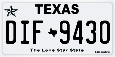 TX license plate DIF9430
