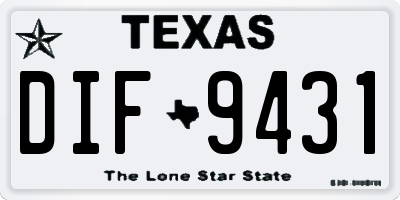 TX license plate DIF9431