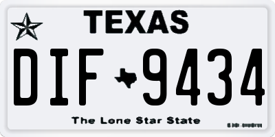 TX license plate DIF9434
