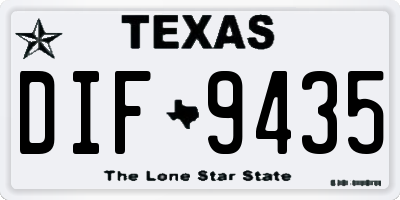 TX license plate DIF9435