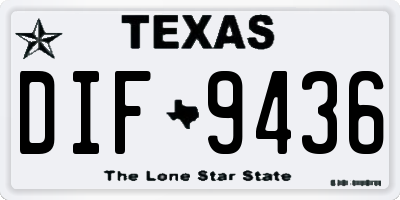 TX license plate DIF9436