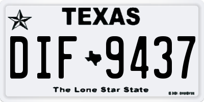 TX license plate DIF9437