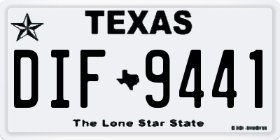 TX license plate DIF9441