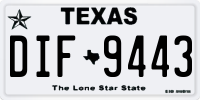 TX license plate DIF9443