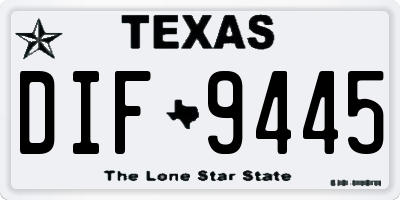 TX license plate DIF9445