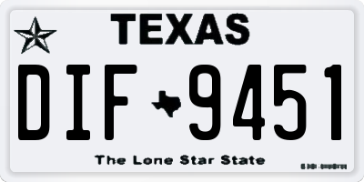 TX license plate DIF9451